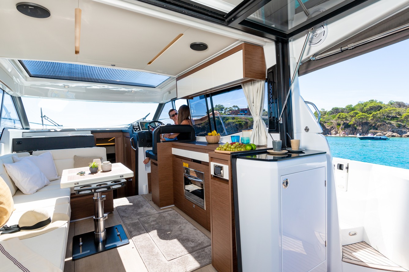 Luxurious inside of a jeanneau yacht